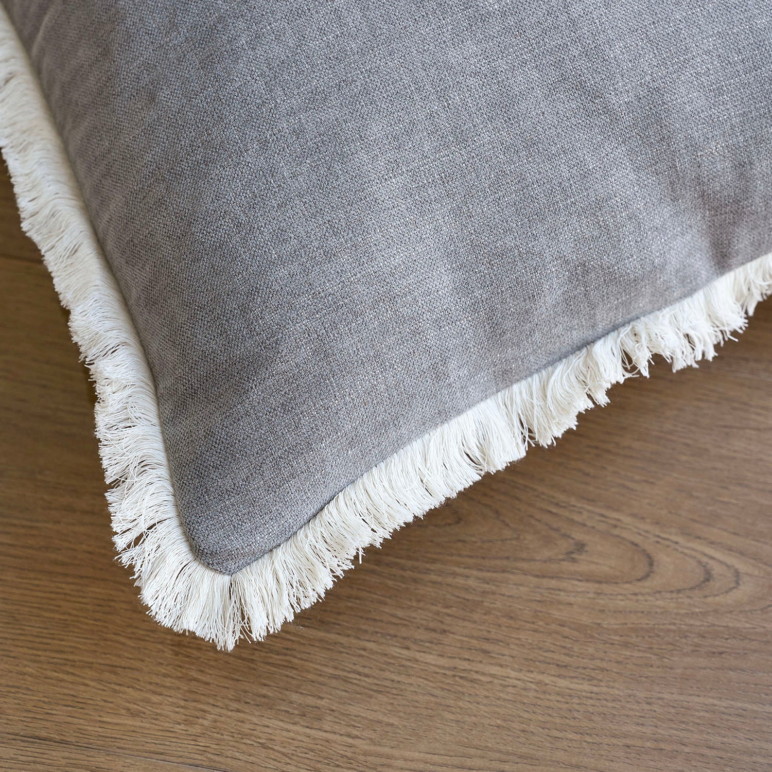 Bibury Reversible Linen Pillow Cover with Tassels Solid Color Home Decor-