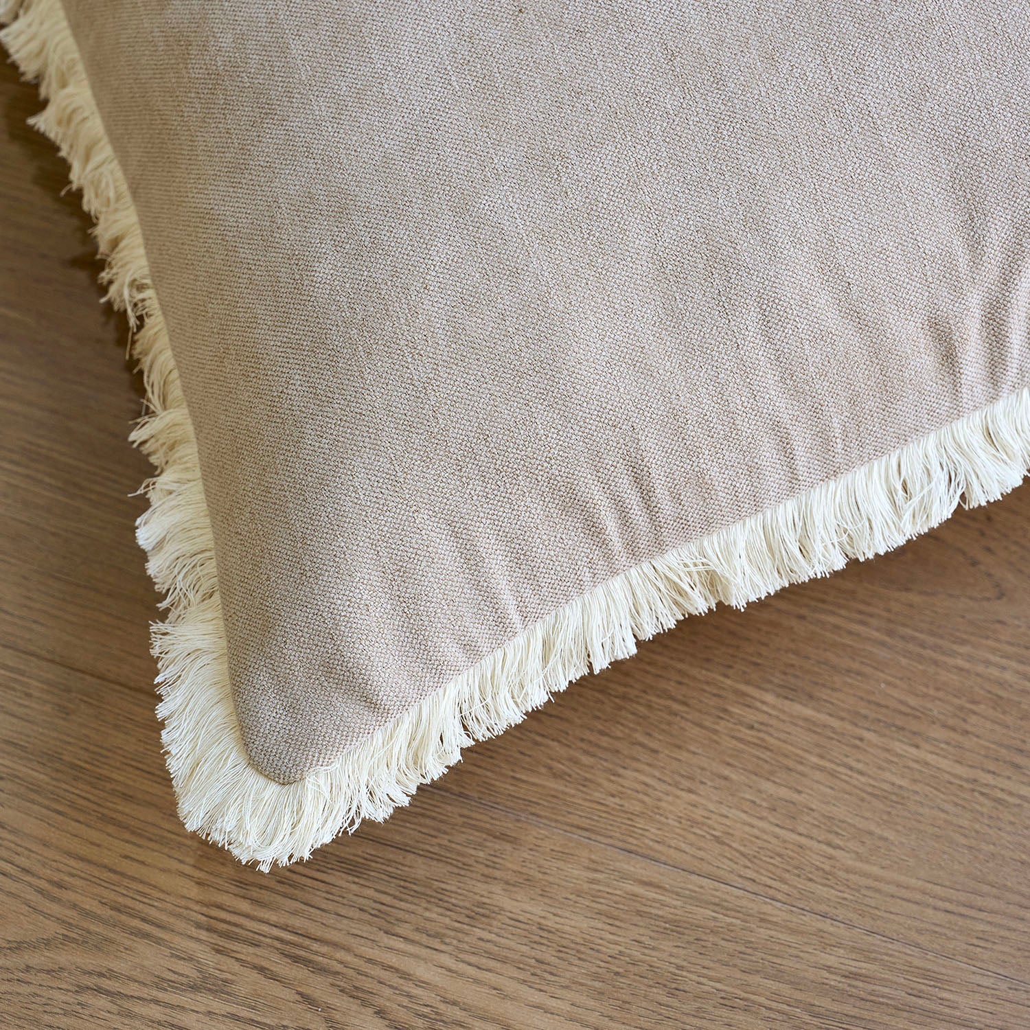 Bibury Reversible Linen Pillow Cover with Tassels Solid Color Home Decor-