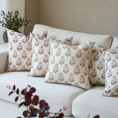 Annecy Single-Sided Printed Pillow Cover – Elegant Floral Decorative Cushion Cover for Sofa, Bed & Home Decor