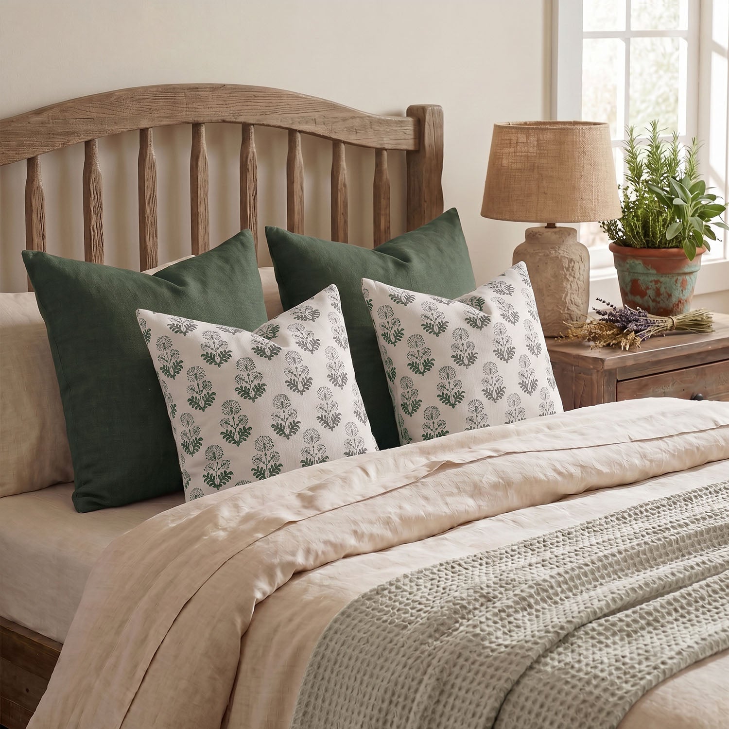 Annecy Single-Sided Printed Pillow Cover – Elegant Floral Decorative Cushion Cover for Sofa, Bed & Home Decor-