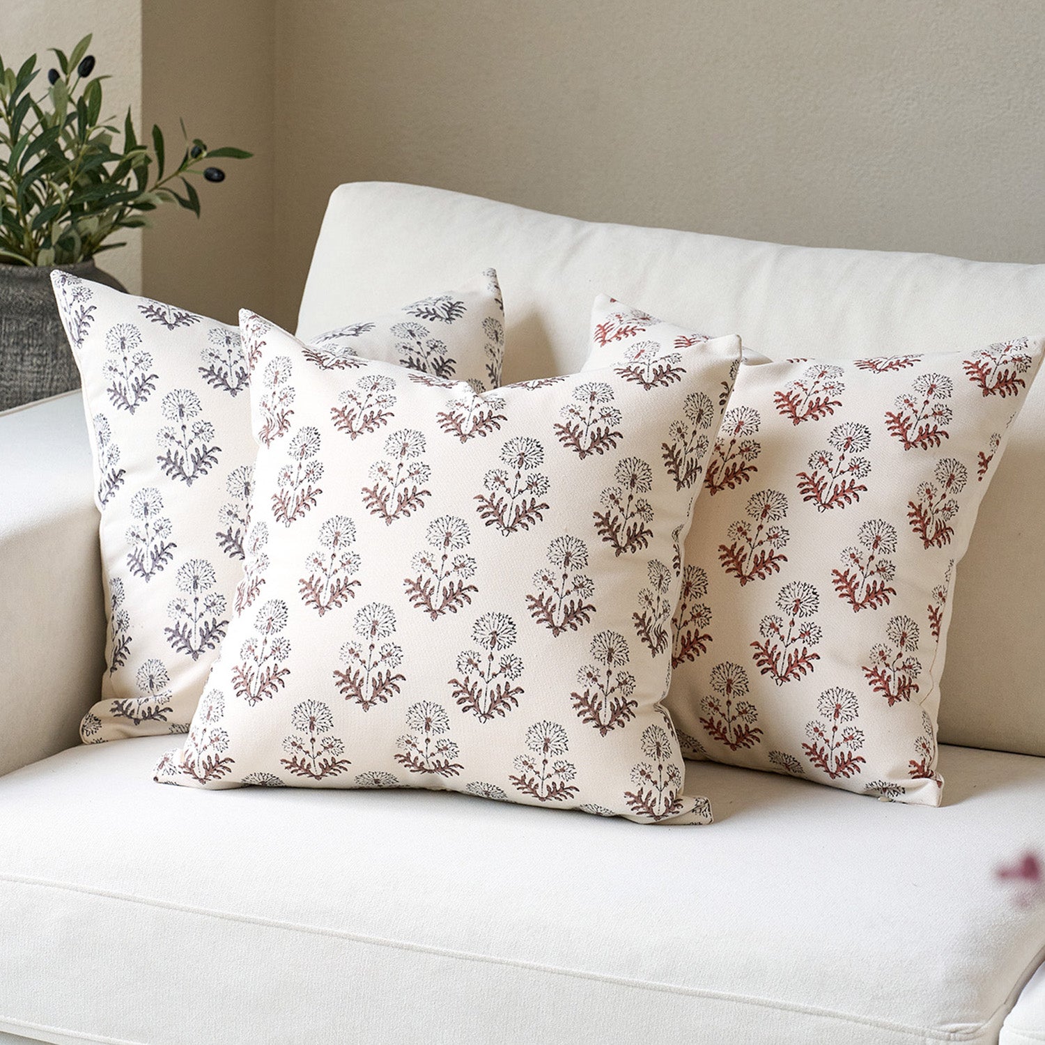 Annecy Single-Sided Printed Pillow Cover – Elegant Floral Decorative Cushion Cover for Sofa, Bed & Home Decor-