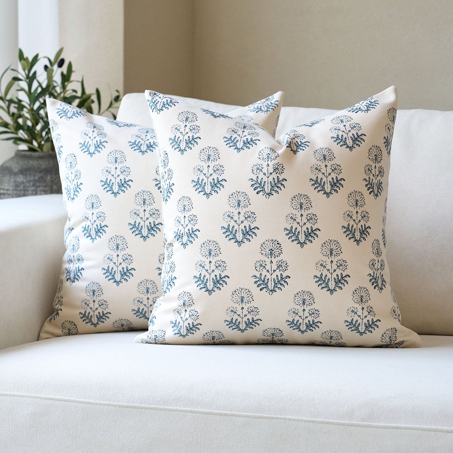 Annecy Single-Sided Printed Pillow Cover – Elegant Floral Decorative Cushion Cover for Sofa, Bed & Home Decor-