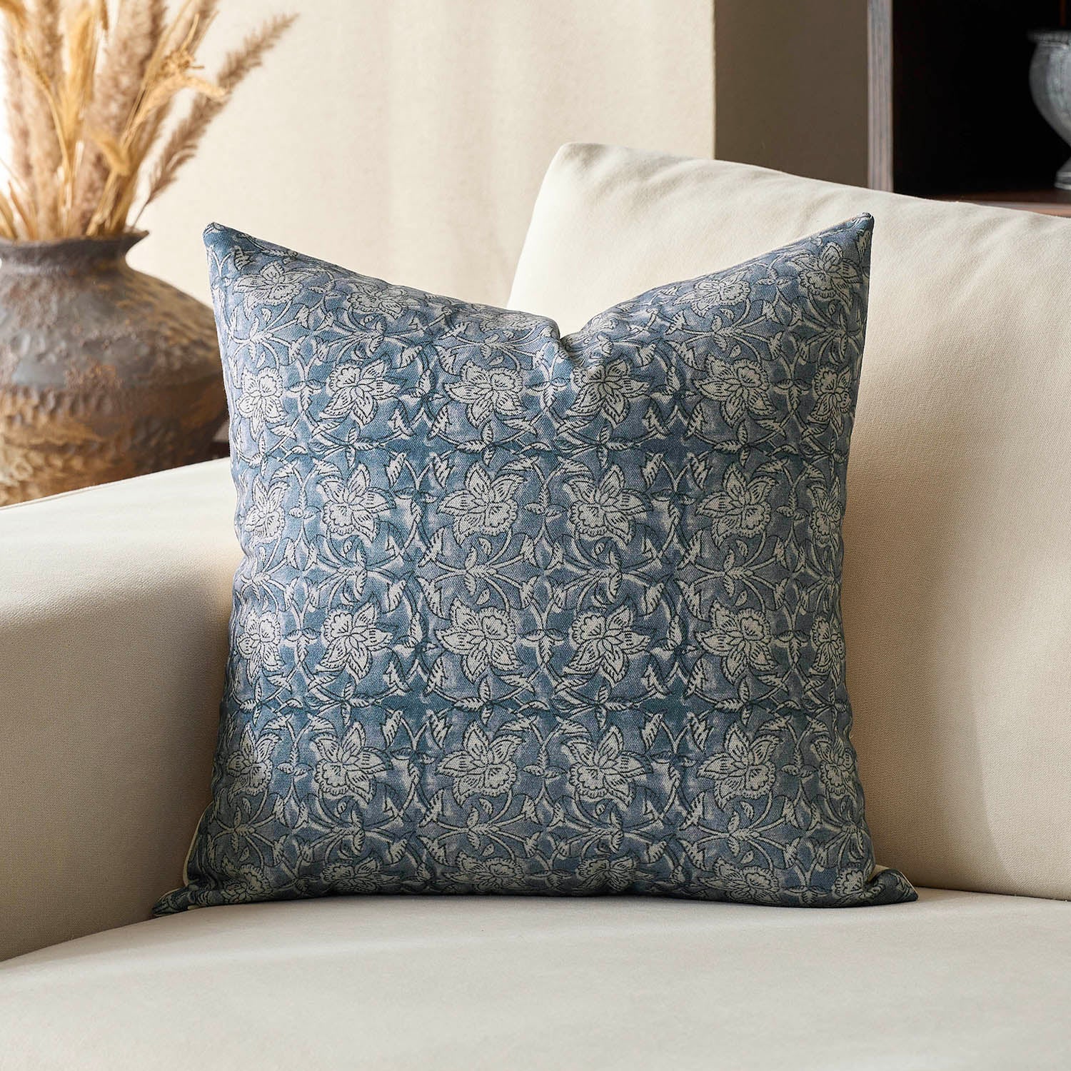 Pienza Floral Decorative Reversible Farmhouse Chic Pillow Cover-