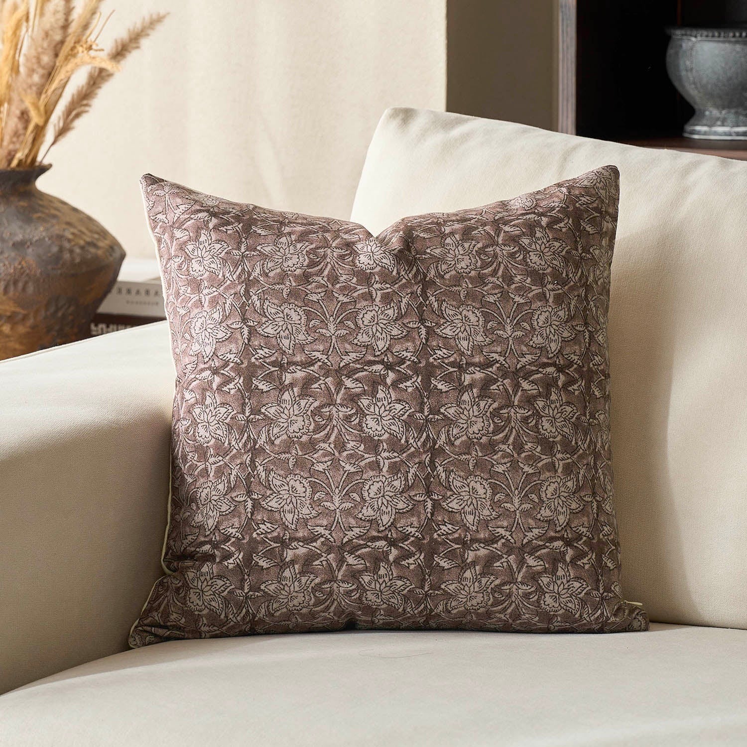 Pienza Floral Decorative Reversible Farmhouse Chic Pillow Cover-