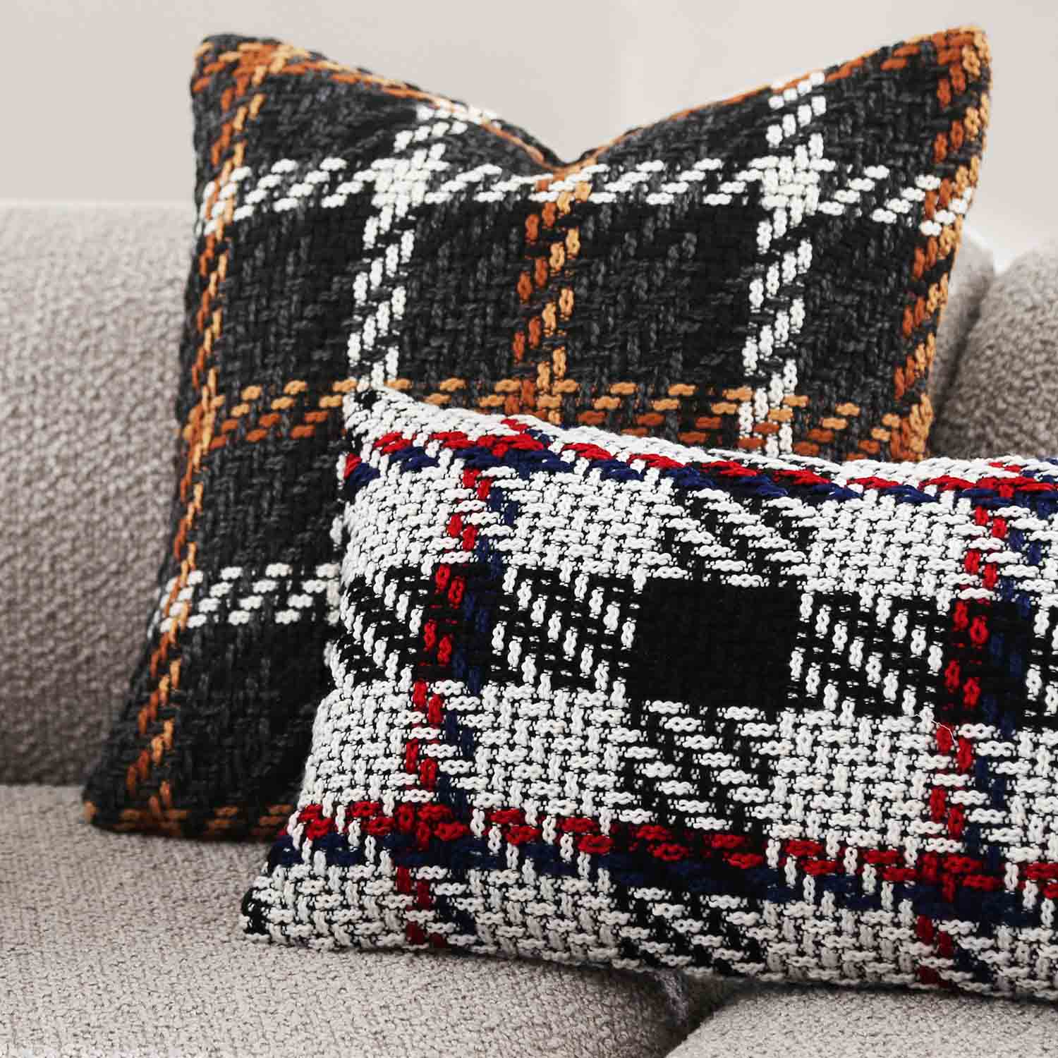 Mira Woven Plaid Pillow Cover-