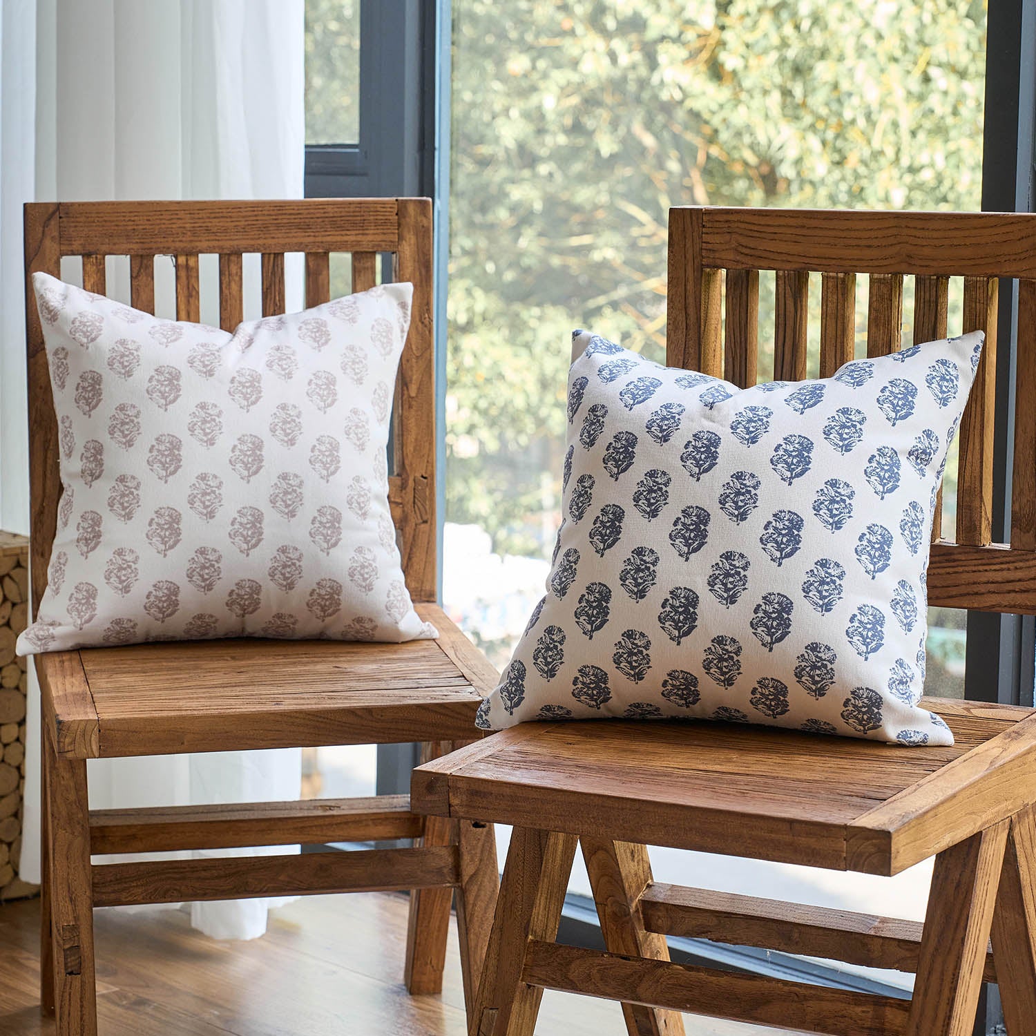 Cortina Ditsy Floral Dual-Print Reversible Cozy Farmhouse Touch Pillow Cover-