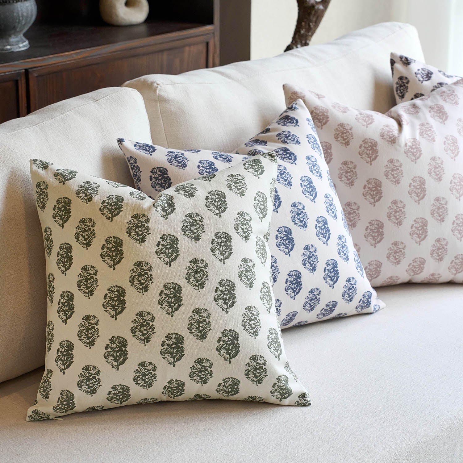 Cortina Ditsy Floral Dual-Print Reversible Cozy Farmhouse Touch Pillow Cover-