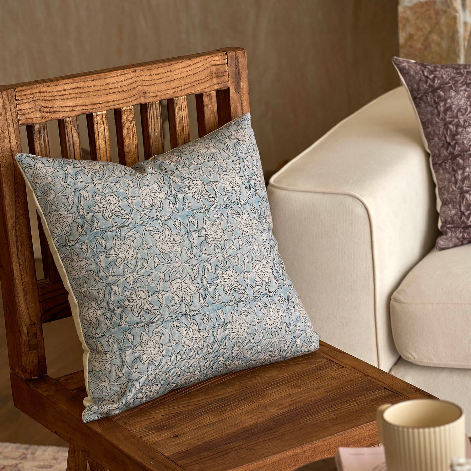 Pienza Floral Decorative Reversible Farmhouse Chic Pillow Cover-