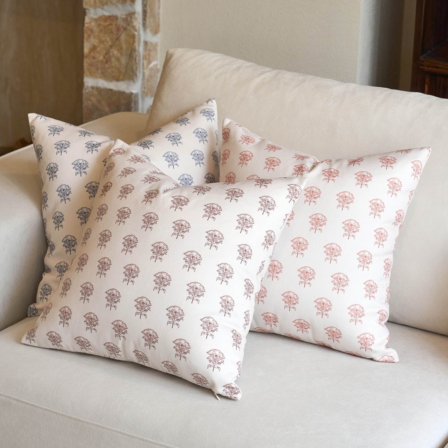 Merano Rustic Botanical Floral Double-Sided Farmhouse Charm Pillow Cover-