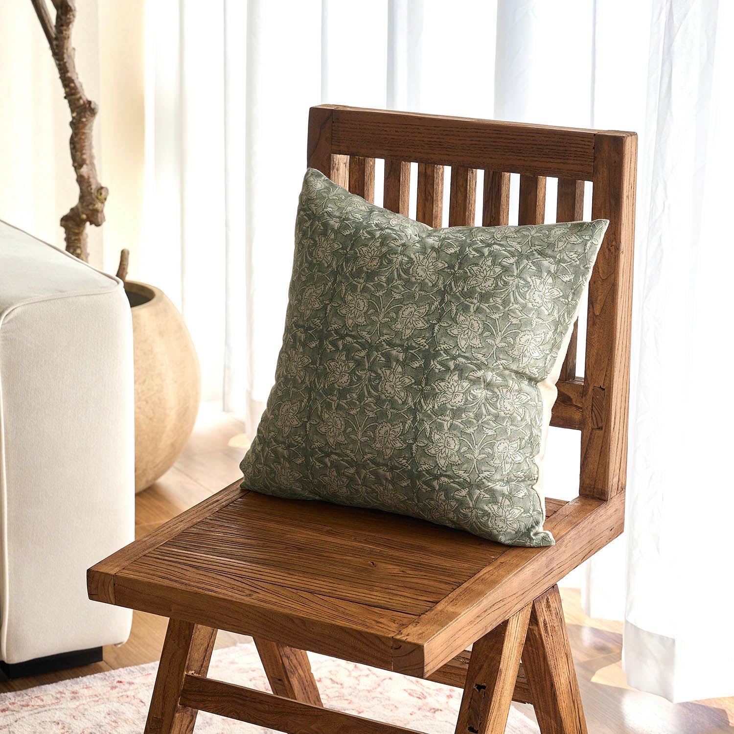 Pienza Floral Decorative Reversible Farmhouse Chic Pillow Cover-
