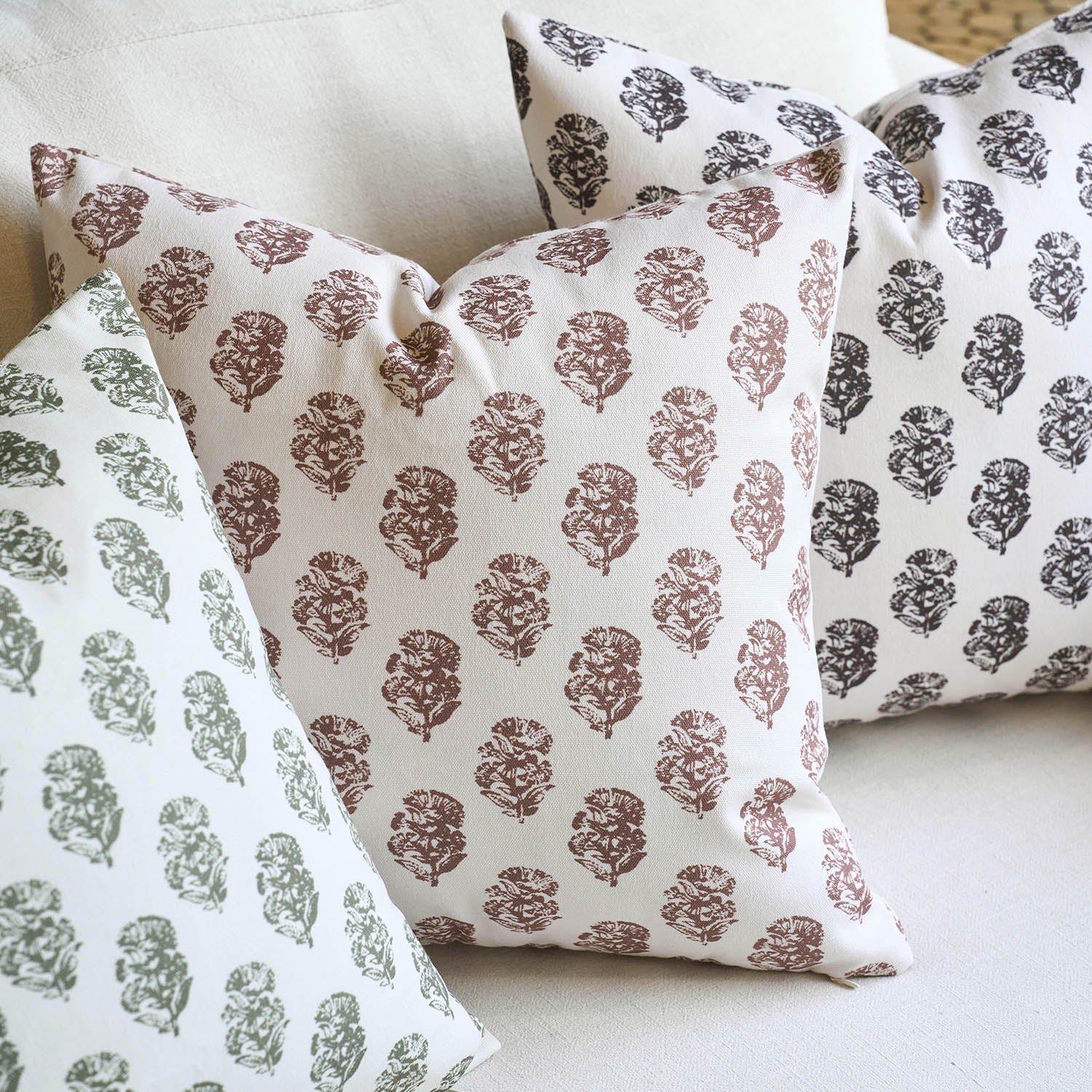 Cortina Ditsy Floral Dual-Print Reversible Cozy Farmhouse Touch Pillow Cover-