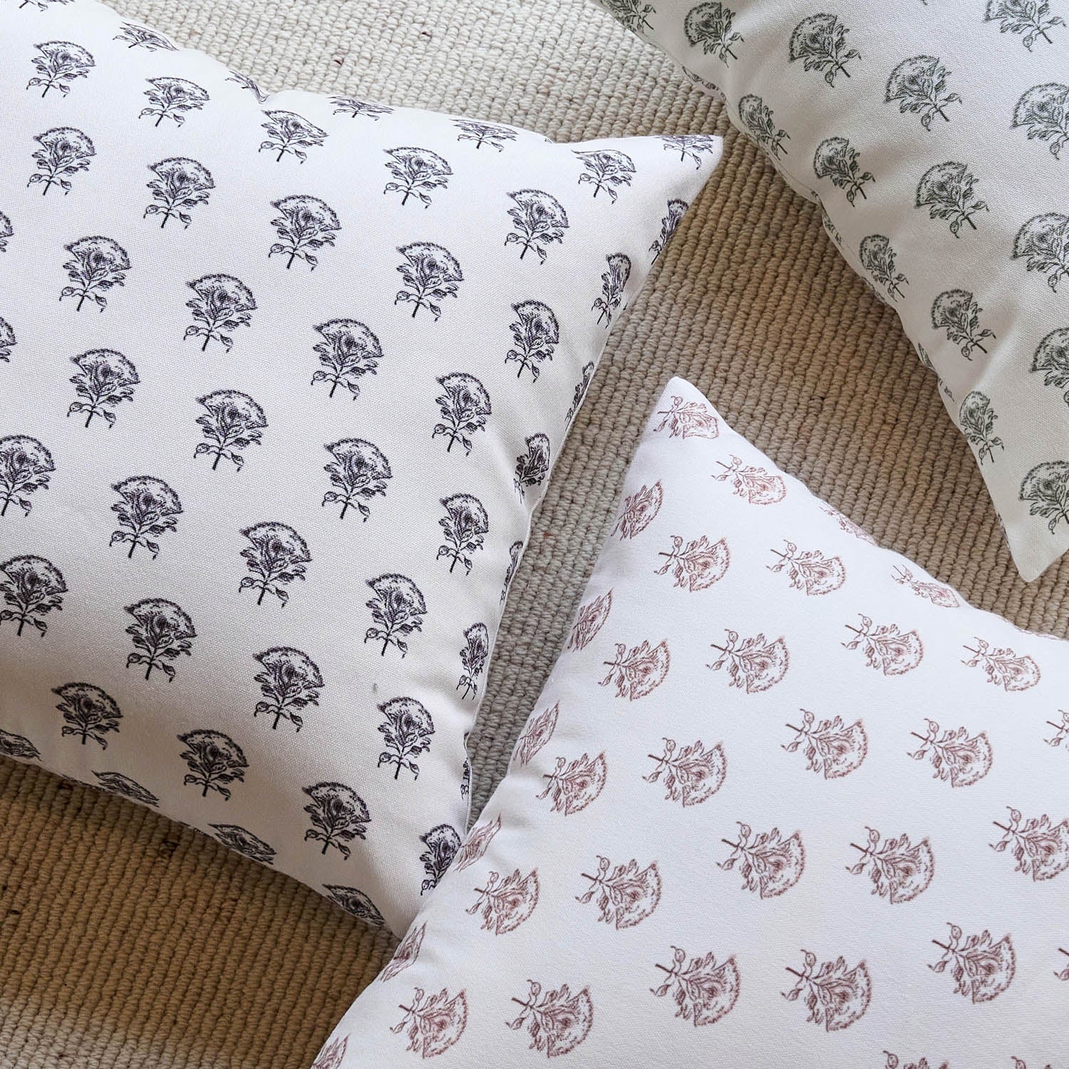 Merano Rustic Botanical Floral Double-Sided Farmhouse Charm Pillow Cover-