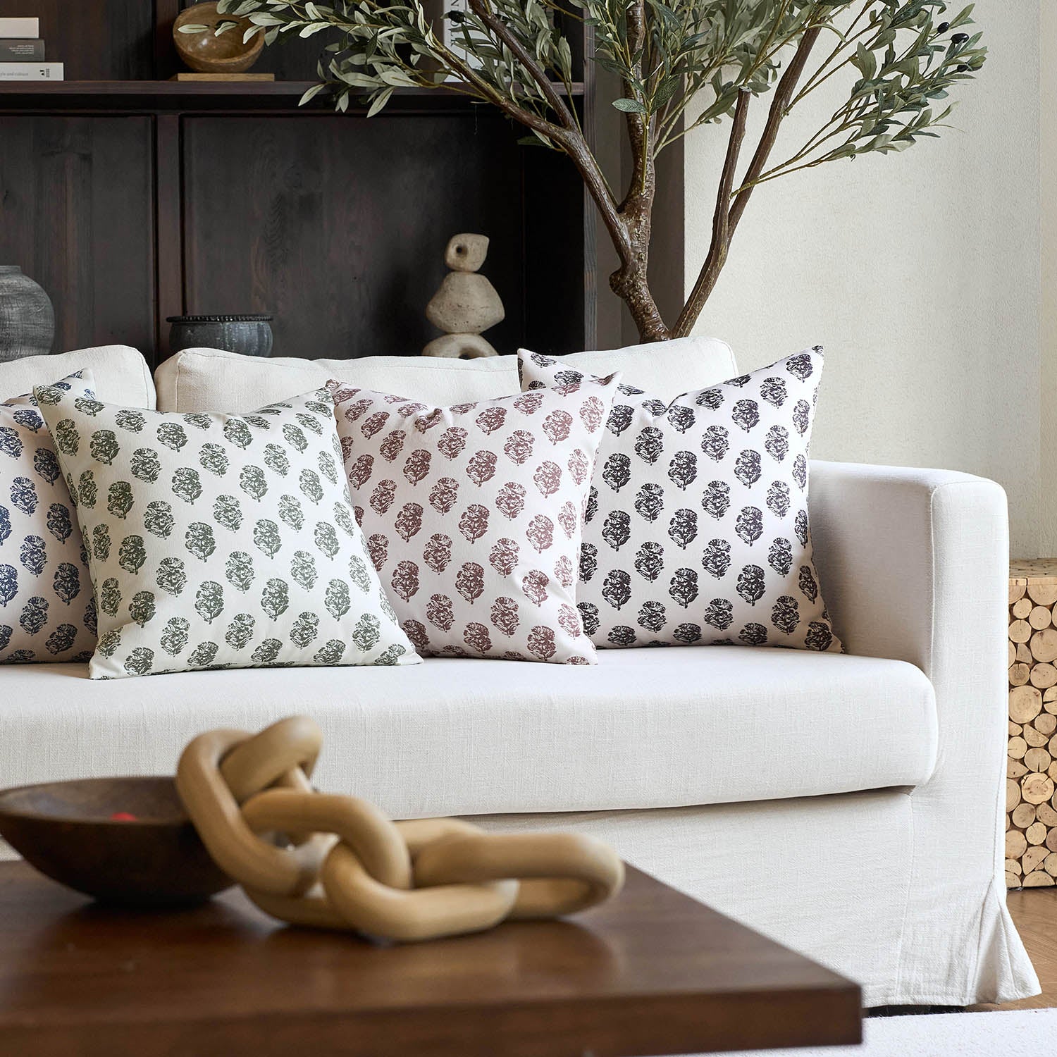 Cortina Ditsy Floral Dual-Print Reversible Cozy Farmhouse Touch Pillow Cover-