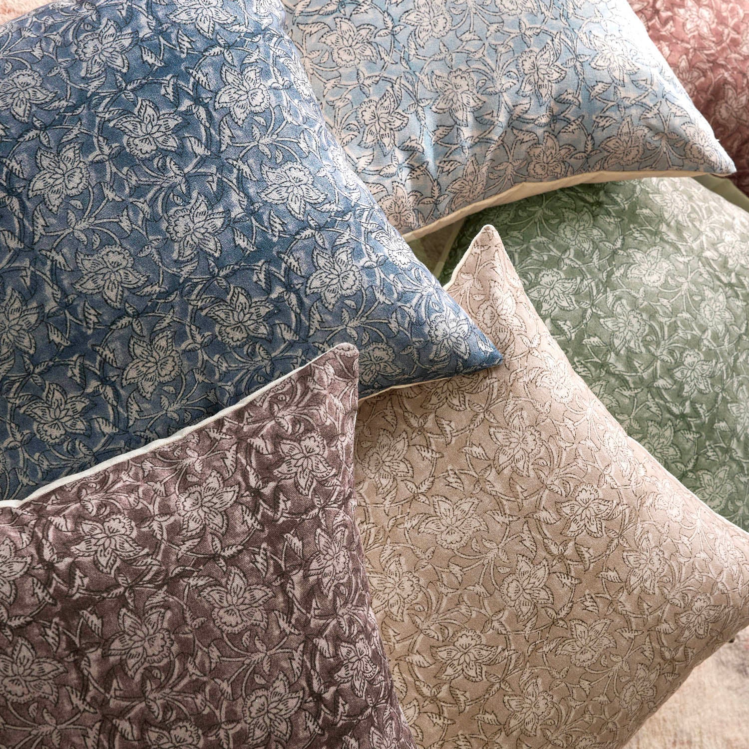 Pienza Floral Decorative Reversible Farmhouse Chic Pillow Cover-