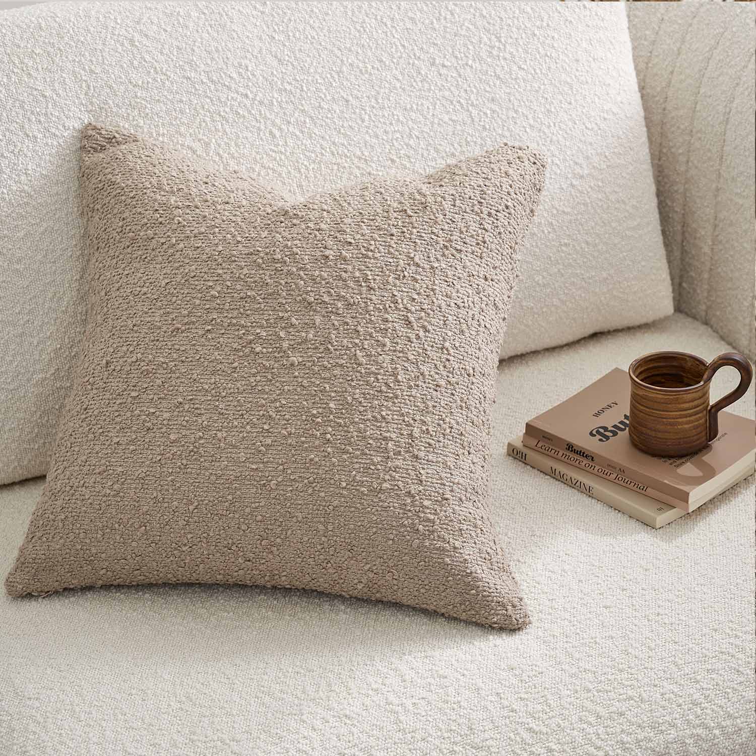 White Textured Puffy Boucle Pillow Cover, Unique Cozy Luxury Boucle Cushion,  Extra Soft Boucle Fabric, Teddy Lumbar Pillow, Living Room,sofa 