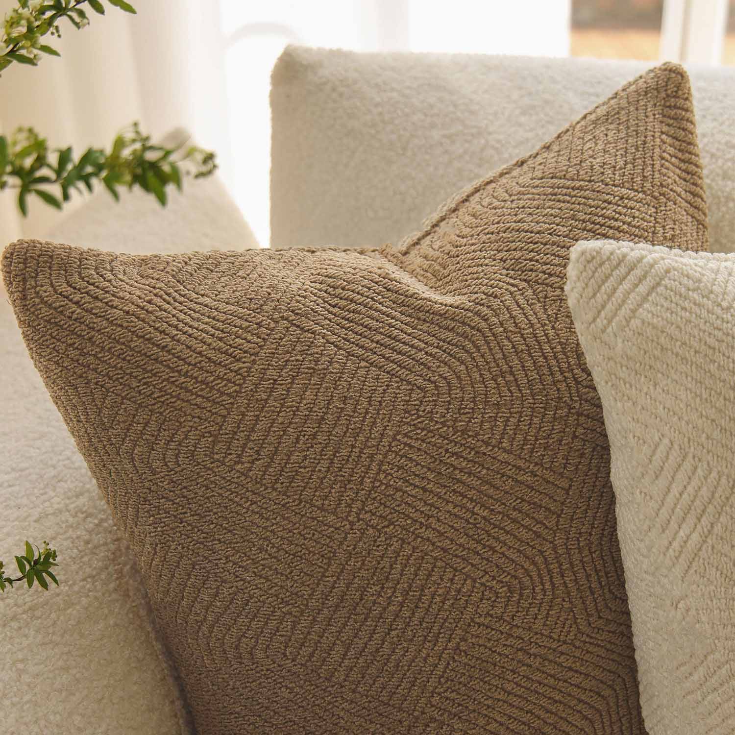 Cecina Geometric Soft Boucle Pillow Cover-