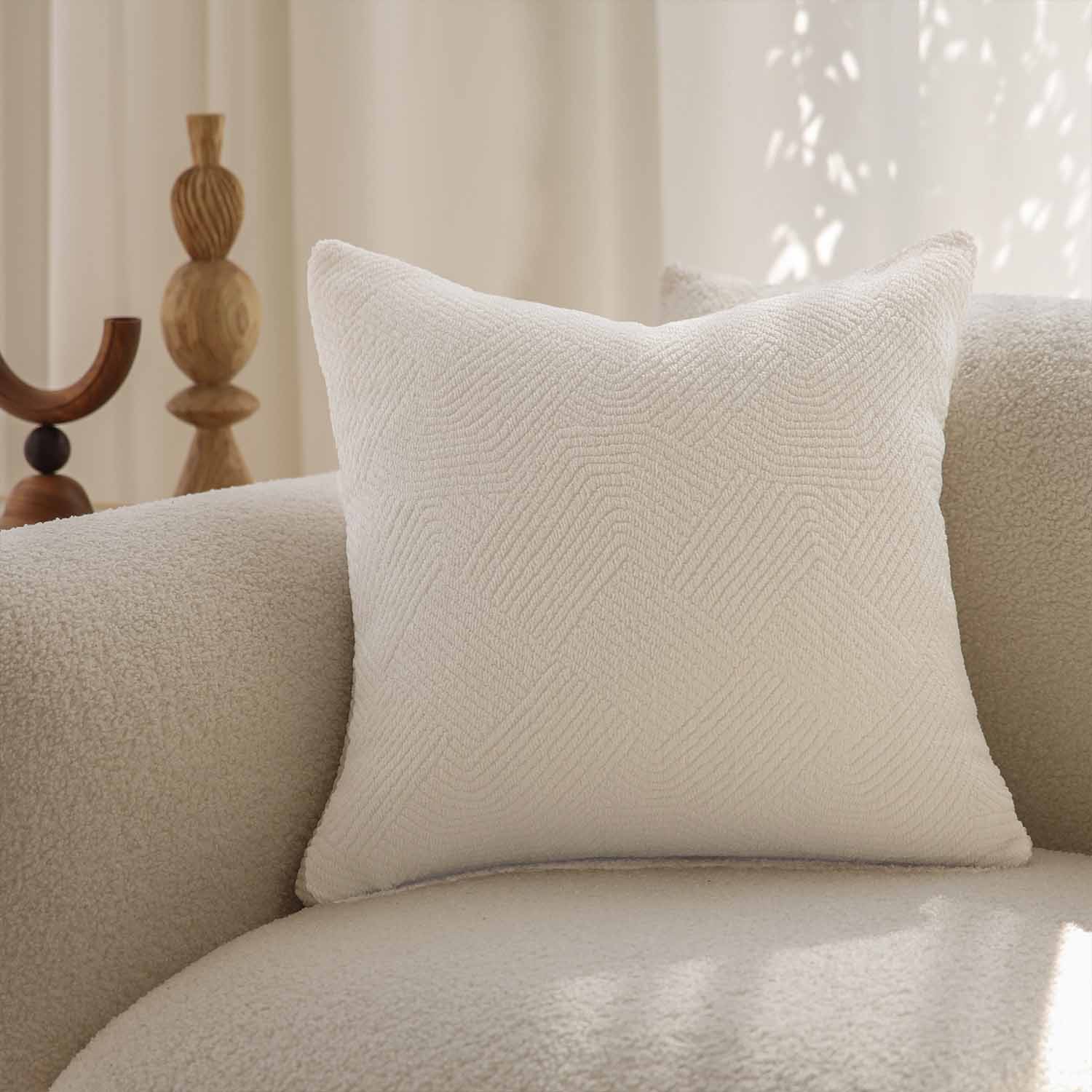 Cecina Geometric Soft Boucle Pillow Cover - Main Image
