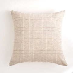 Crema Plaid Cotton Decorative Pillow Cover