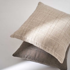 Crema Plaid Cotton Decorative Pillow Cover