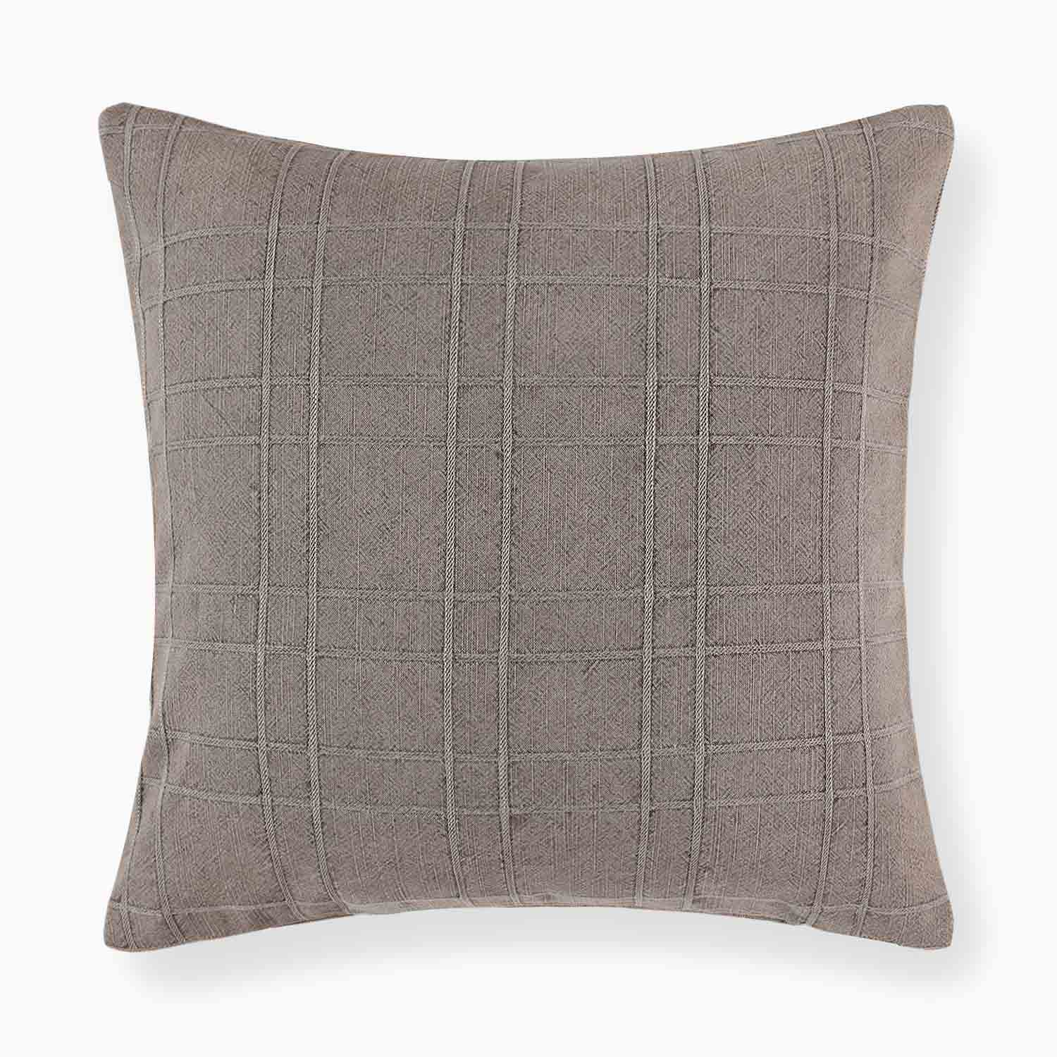 Crema Plaid Cotton Decorative Pillow Cover-