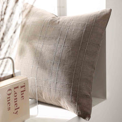 Crema Plaid Cotton Decorative Pillow Cover