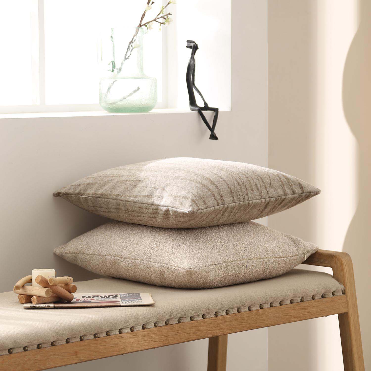 Edolo Twig-Shaped Linen Throw Pillow-