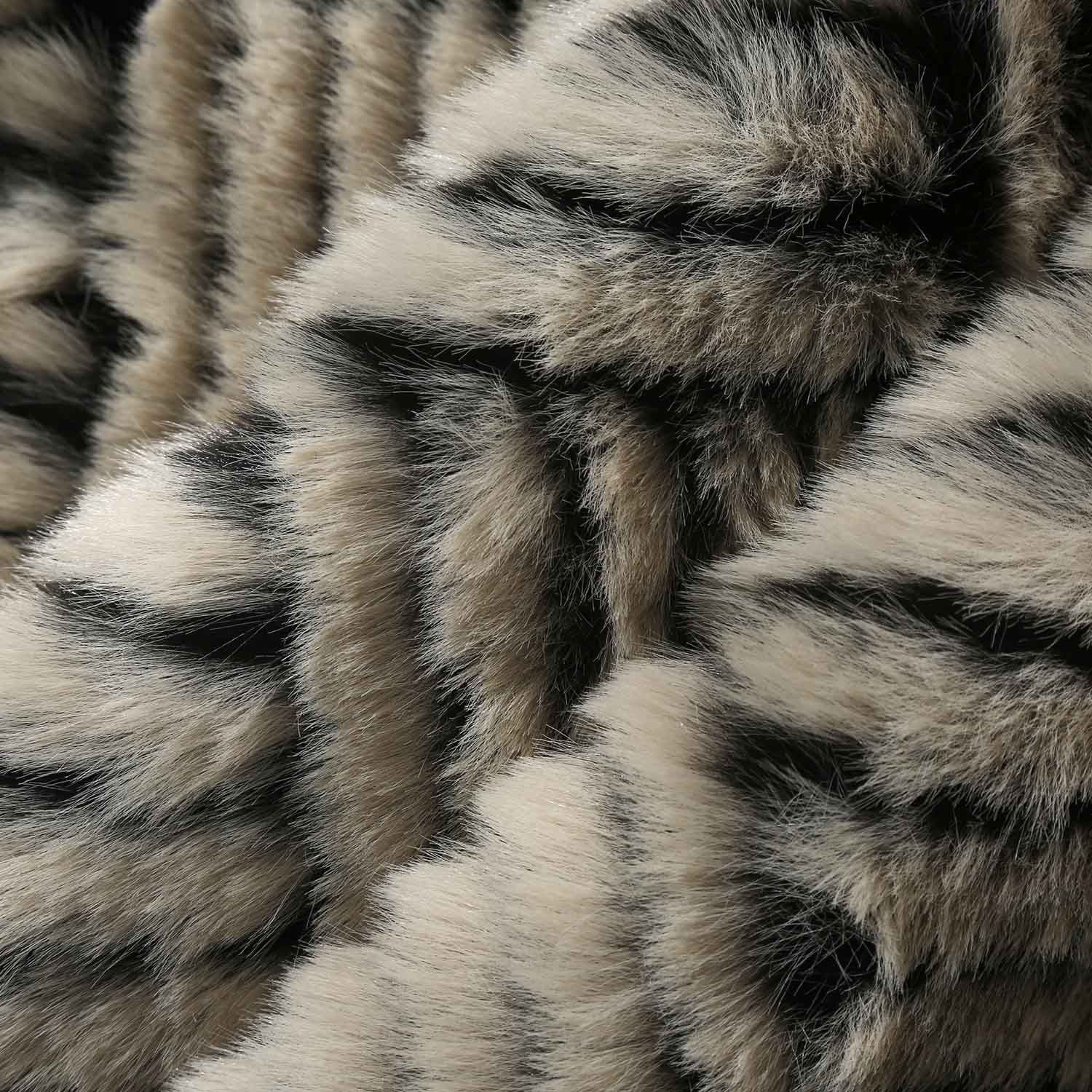 Naples Neutral Plaid Faux Fur Pillow Cover-