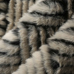 Naples Neutral Plaid Faux Fur Pillow Cover