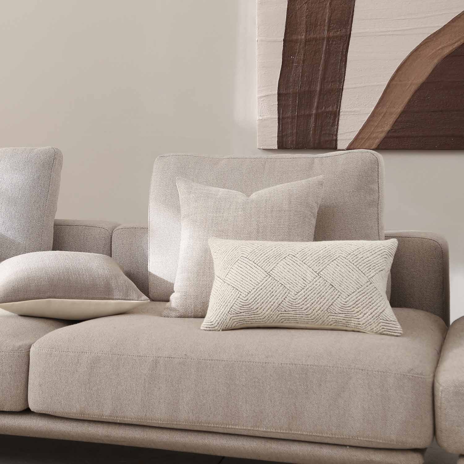 Savona Textured Linen Pillow Cover-Sofa Linen Pillow Covers