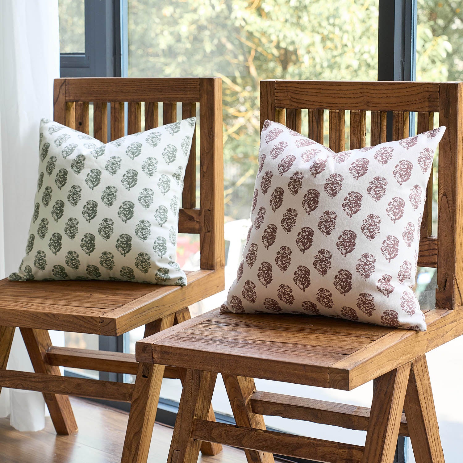 Cortina Ditsy Floral Dual-Print Reversible Cozy Farmhouse Touch Pillow Cover-